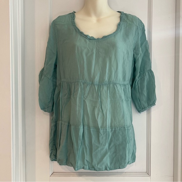 Tianello Tia Georgette Shelby Blouse Womens Size Small - Picture 2 of 8